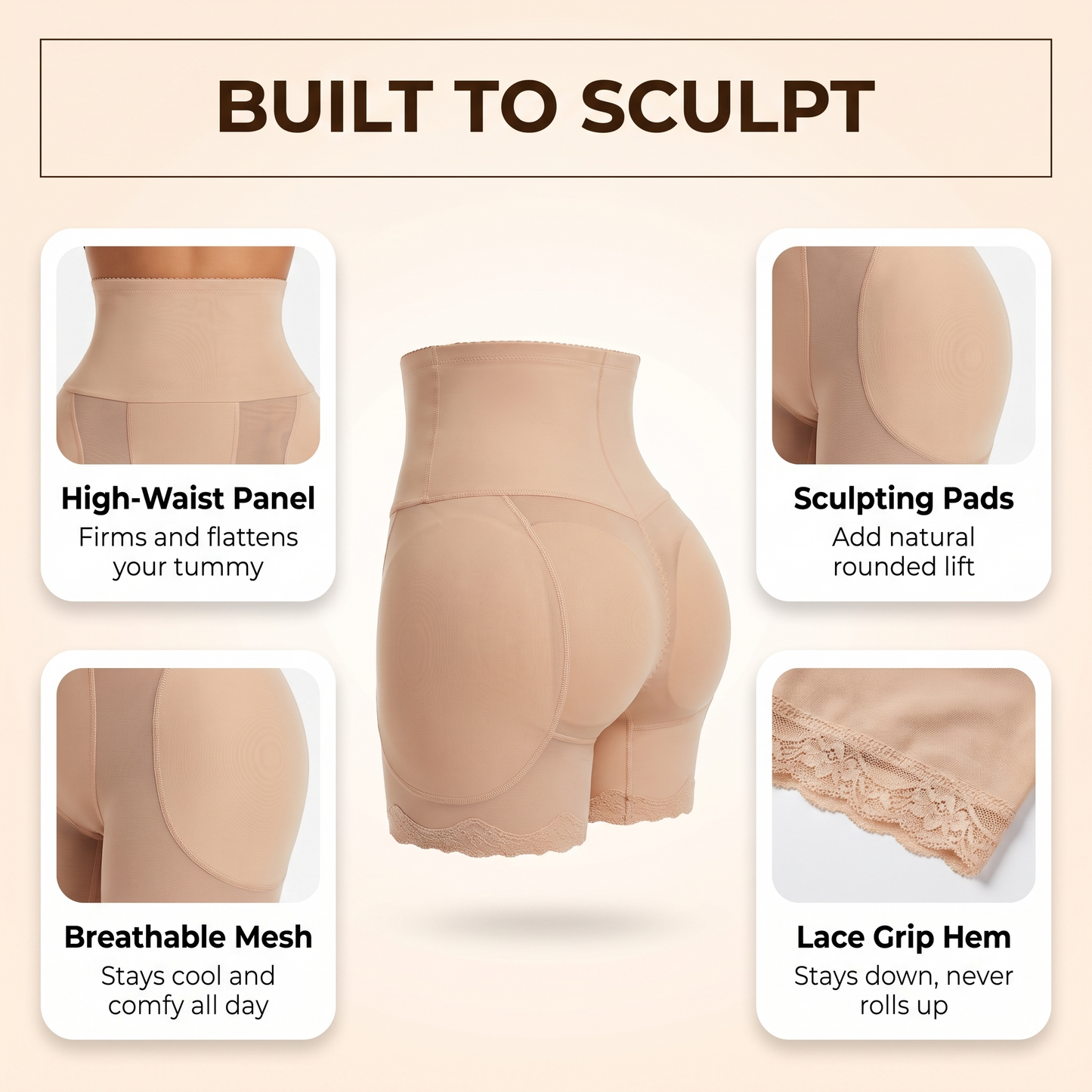 Kiichpam Snatch'd High-Waisted Sculpting Shorts